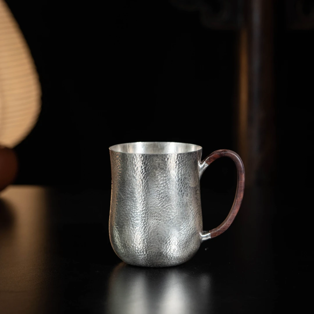 HC木柄锤纹马克杯 380cc 茶道器具