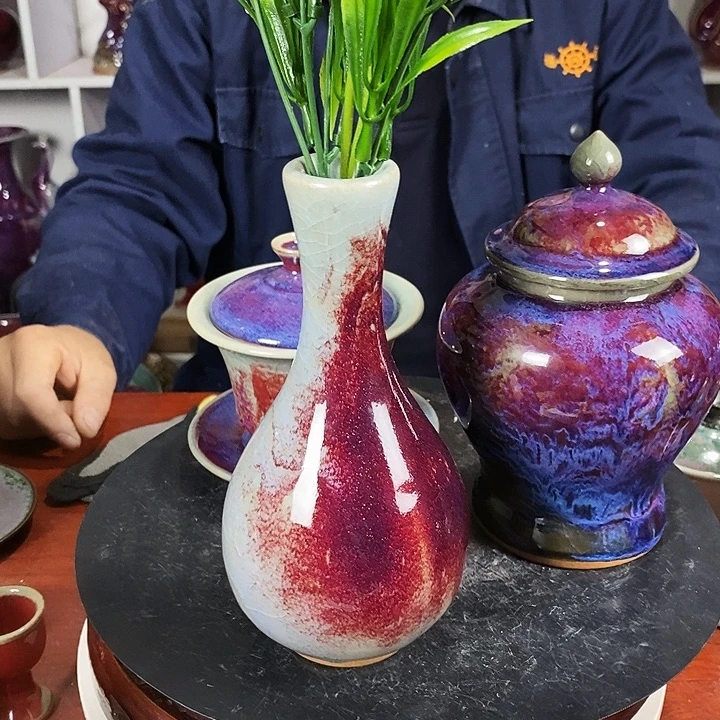 瓷片尚峰钧窑作品丹瓶