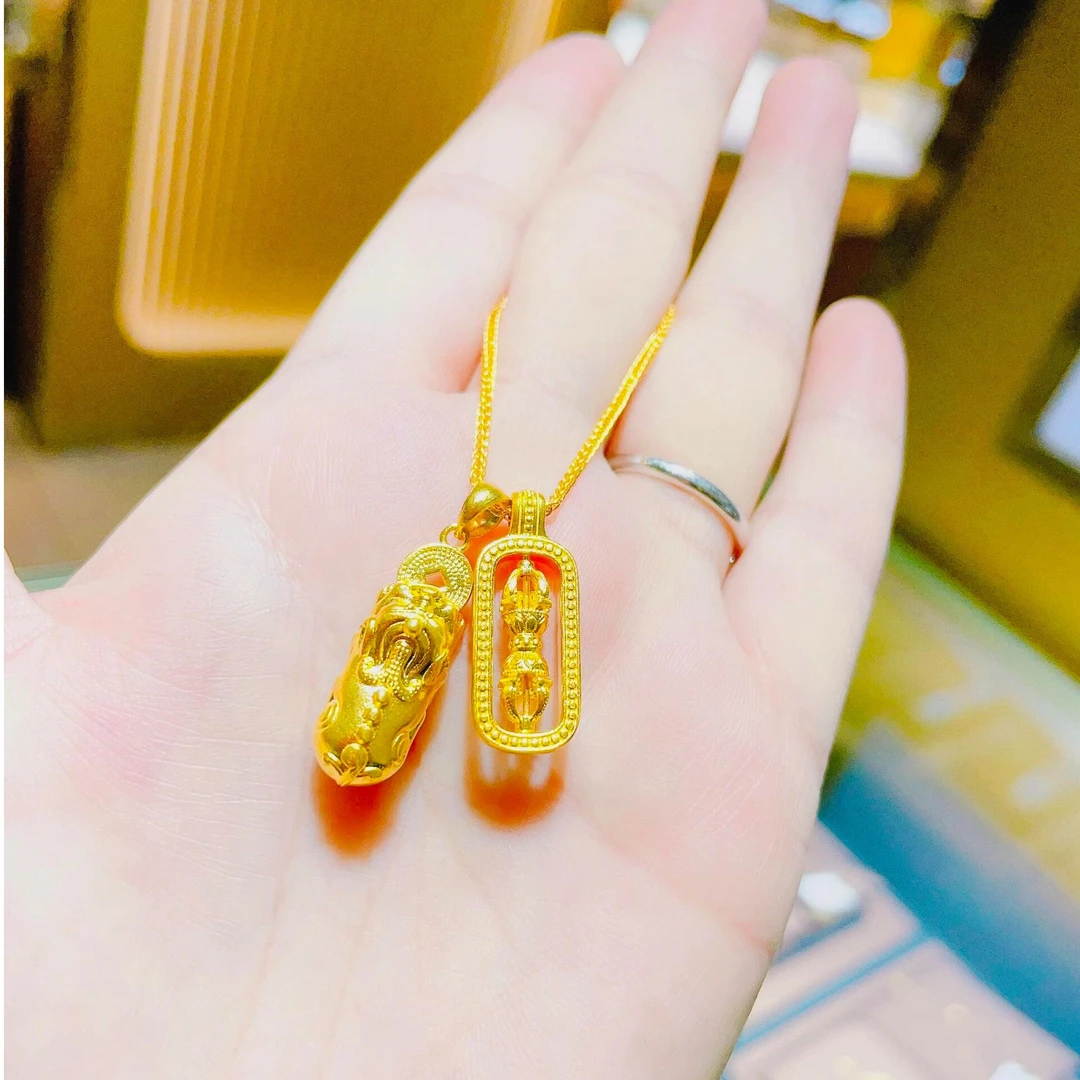 合金项链 金刚杵貔貅项链时尚百搭古法经典精美金色不掉色女款