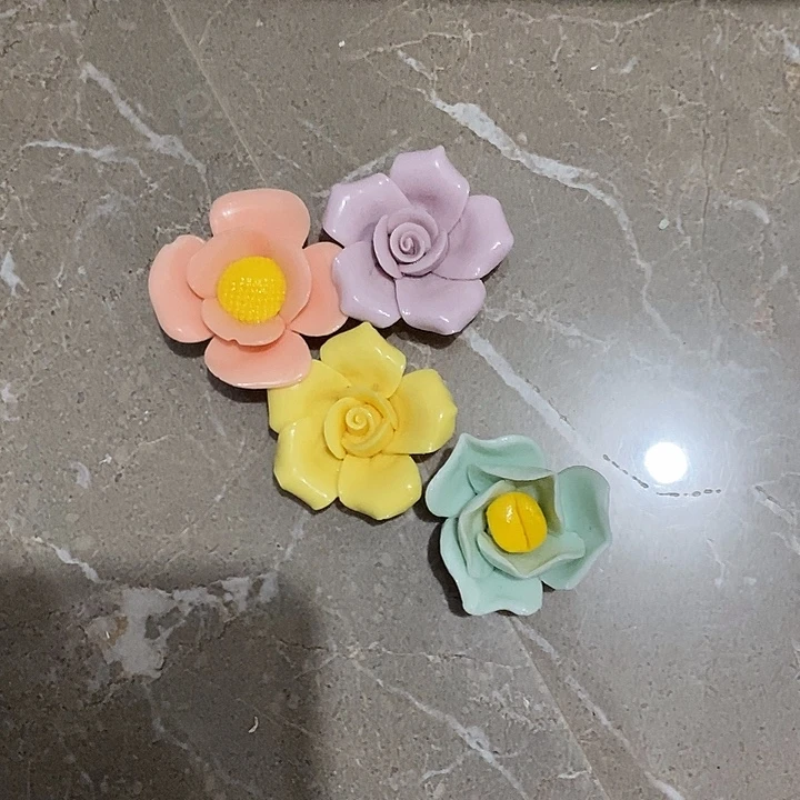 瓷片纯手工陶瓷花摆件瑕