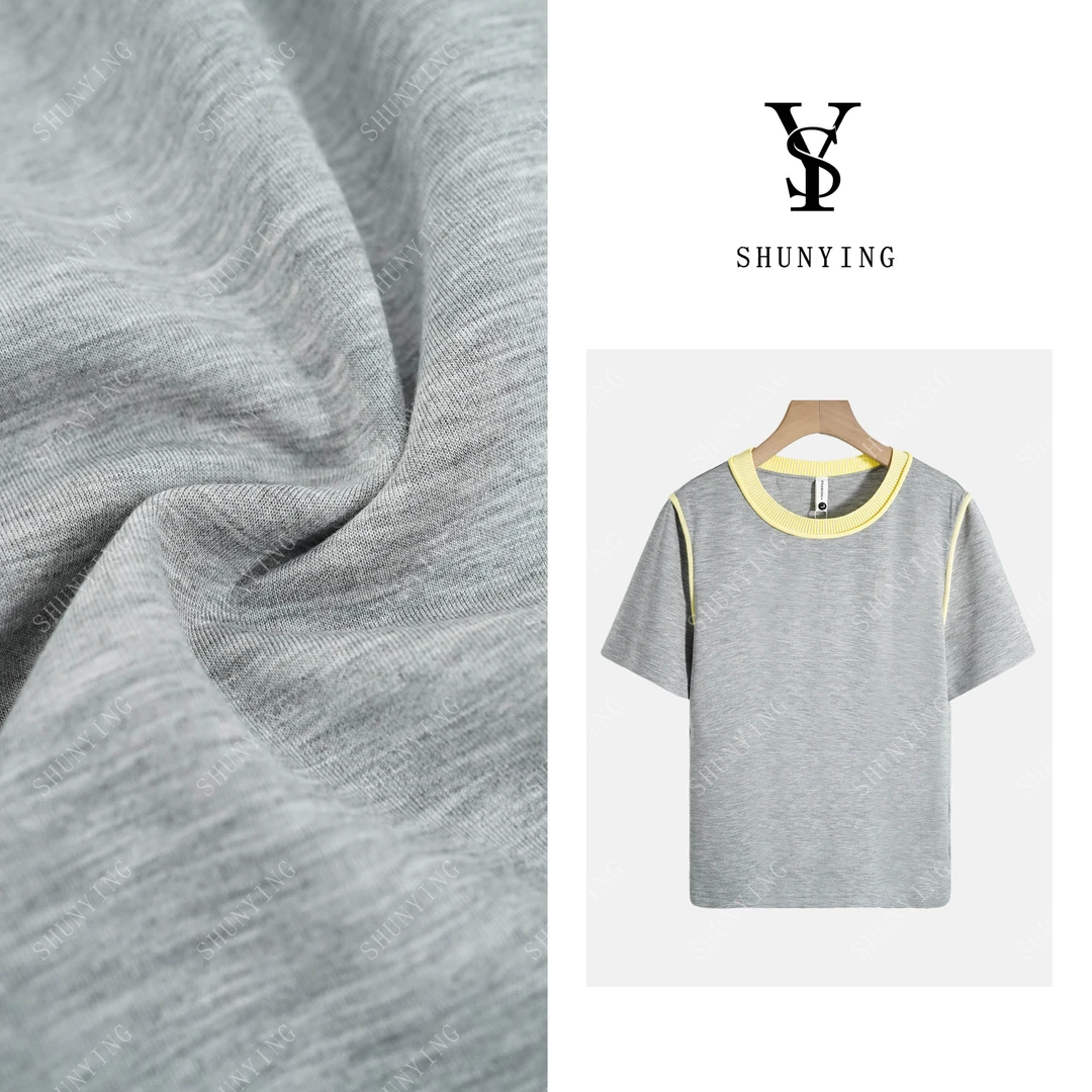 【仟娜】软糯舒适~时尚圆领撞色刺绣显瘦时尚百搭T恤SY72T82039