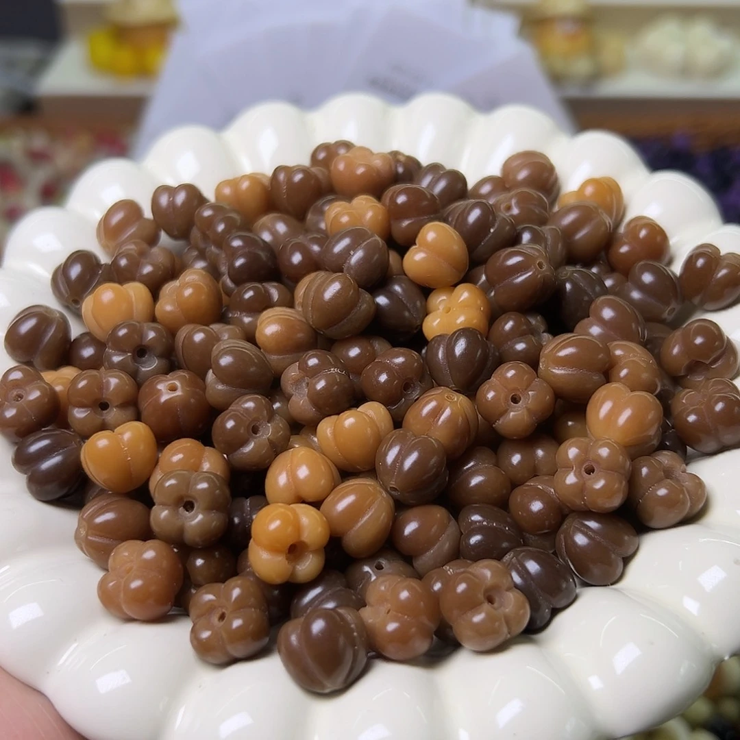 菩提根/象牙果手串25颗咖色桂花微瑕