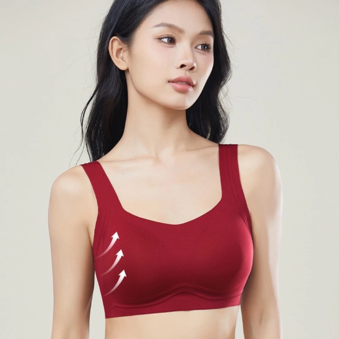 新款果冻胶背心款裸感内衣无痕软支撑半固定水滴杯透气舒适文胸女