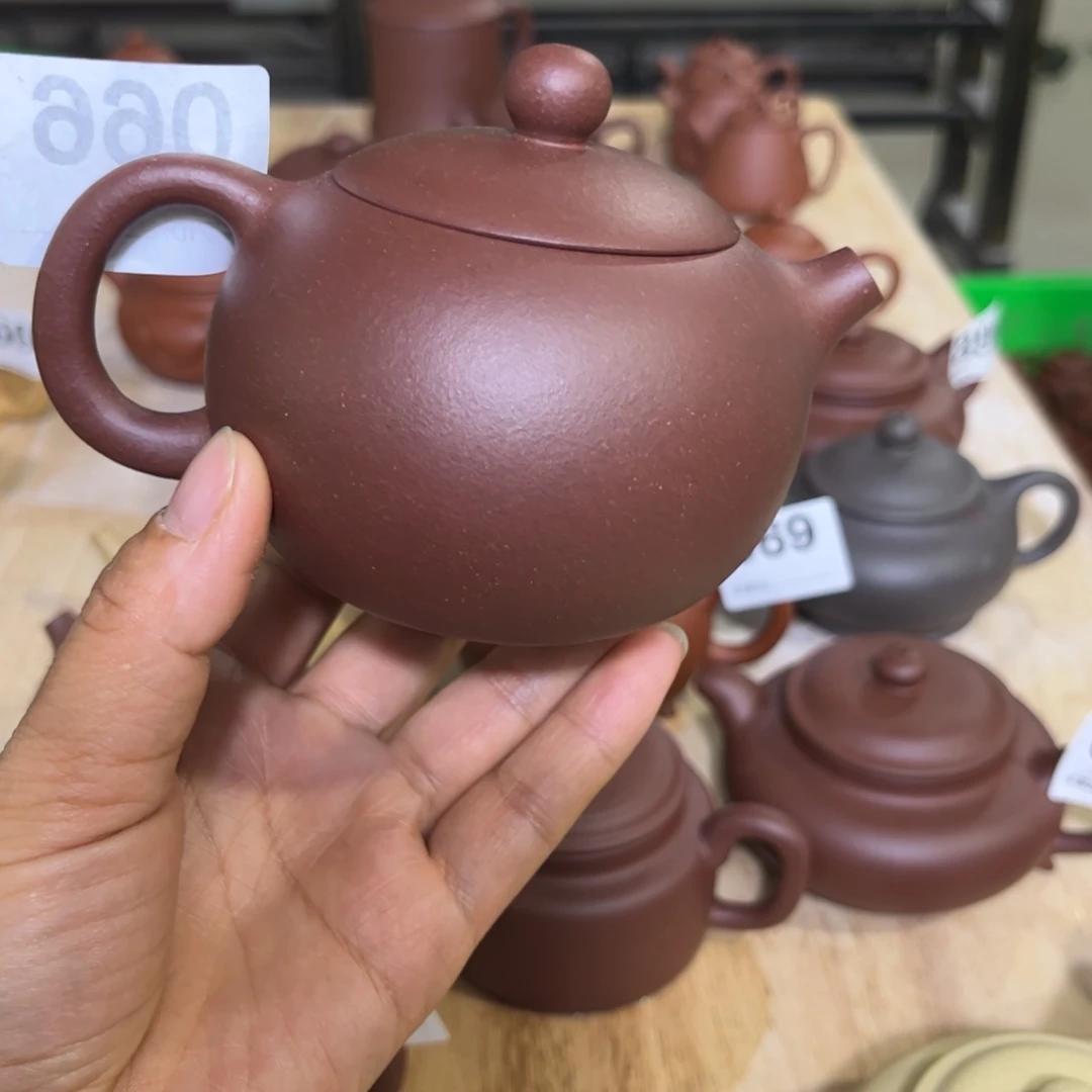 紫砂茶壶底槽清半手220cc