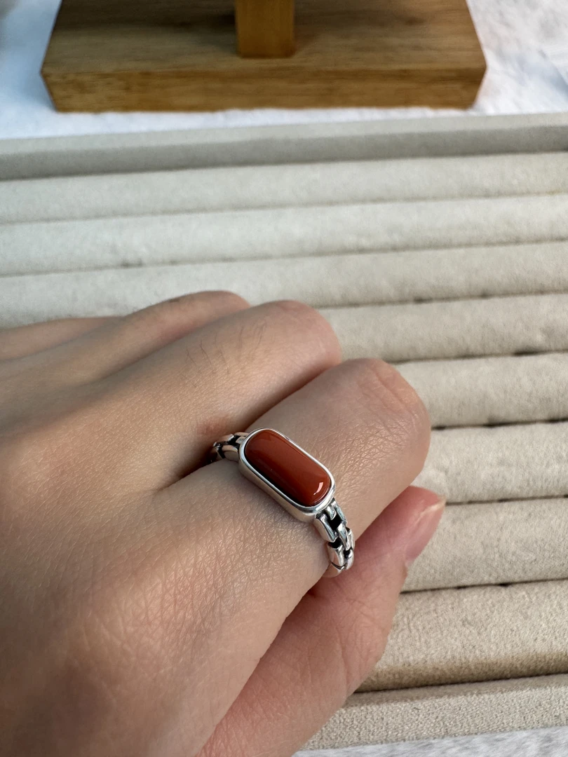 925银戒指 女活口复古宫廷戒指金戒素款首饰气质复古JZ453A