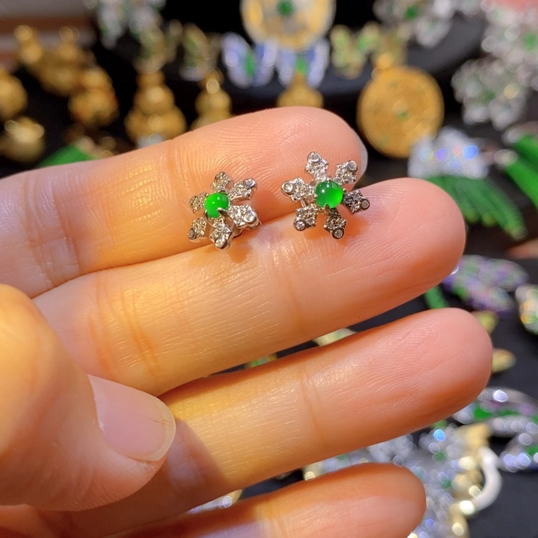 吊坠(不含链)银S925镶嵌翡翠