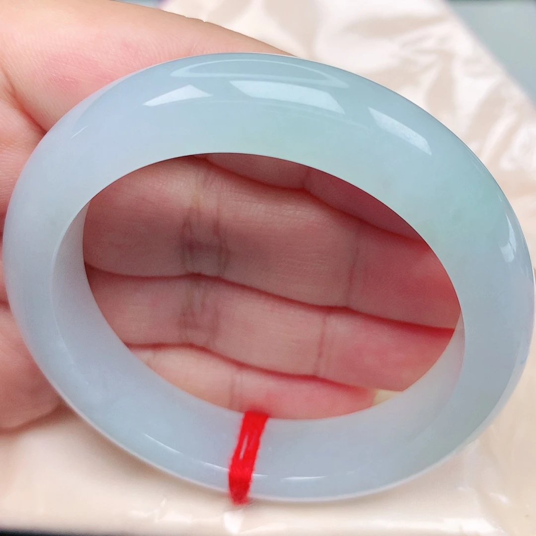 未镶嵌手镯翡翠38冰冰浅绿