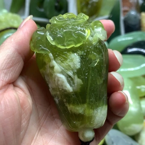 蛇纹石玉未镶嵌手把件