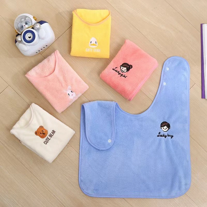 【萌宝围兜】儿童刷牙洗漱巾洗脸擦脸毛巾多功能口水巾不湿衣围兜