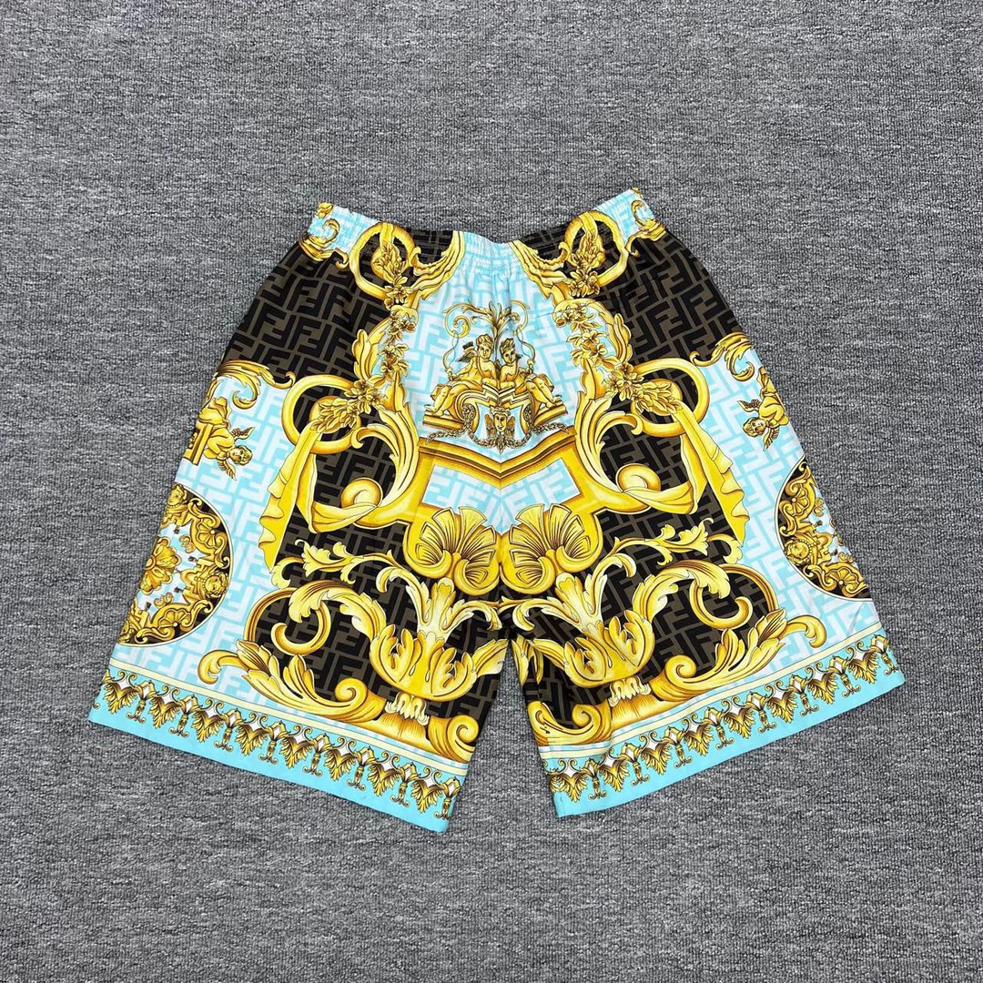 全新未使用 VERSACE/范思哲 48码/范思哲联名Fendi桑蚕丝短裤/