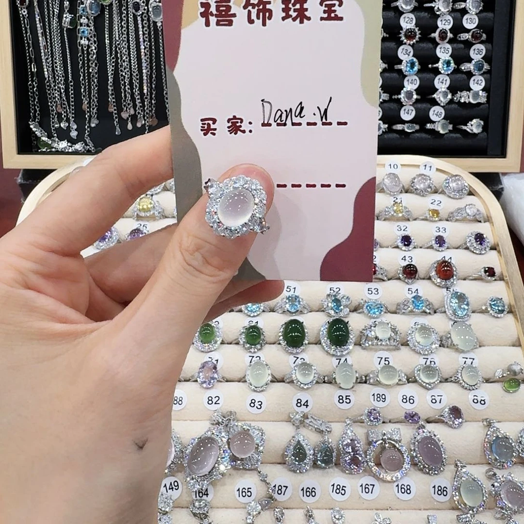 D***W蛇纹石玉银S925镶嵌戒指戒指