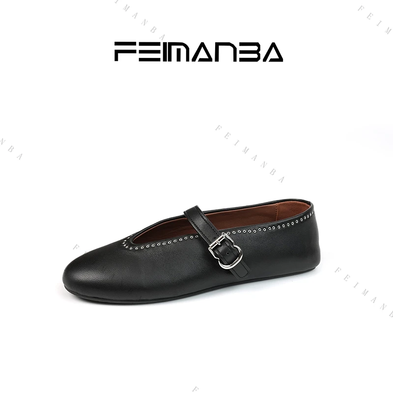 【FEIMANBA】基石系列 铆钉玛丽珍芭蕾舞鞋女