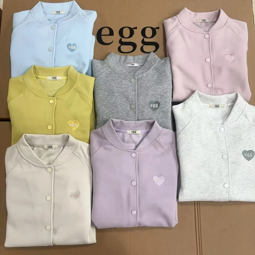 阿悄家 【eg*g彩虹衣】春款韩系袖口爱心刺绣棒球服外套