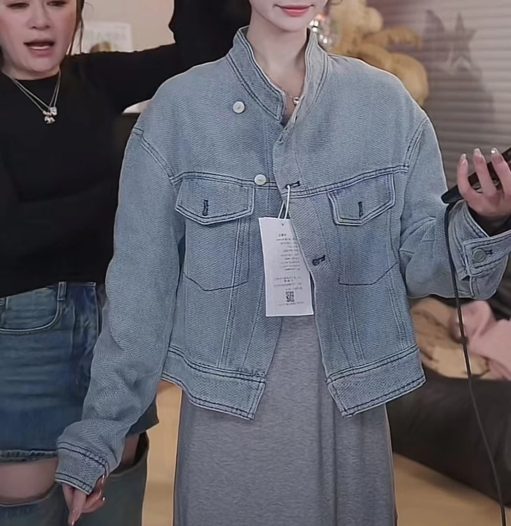 【慧姐】百搭夹克上衣复古牛仔外套【8827】