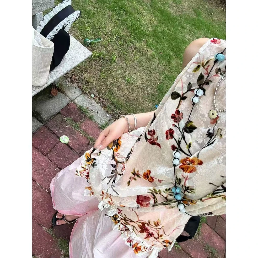 TOMATO-“忆江南”新款丝绒上衣/九分阔腿裤#010/012