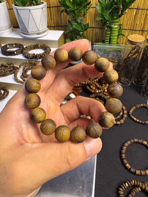 增香沉香木奇丨楠圆珠单圈药香甜香韵足味道浓郁