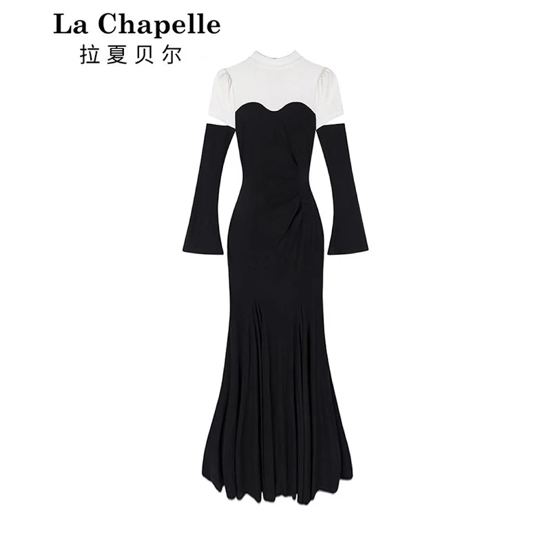 【拉夏贝尔】巴黎圣母院-012 秋冬季半高领长袖连衣裙（Q8150）