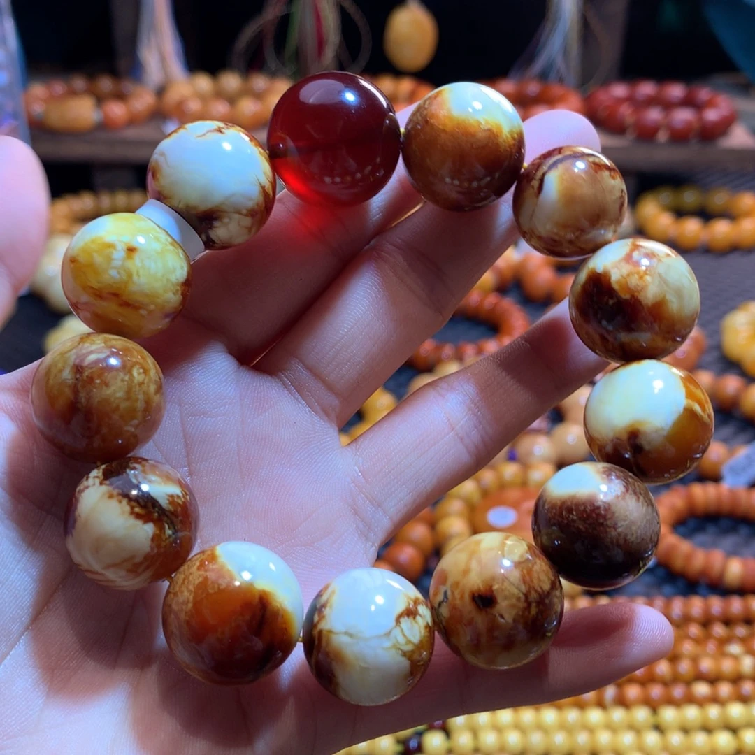 琥珀未镶嵌手链蜜蜡