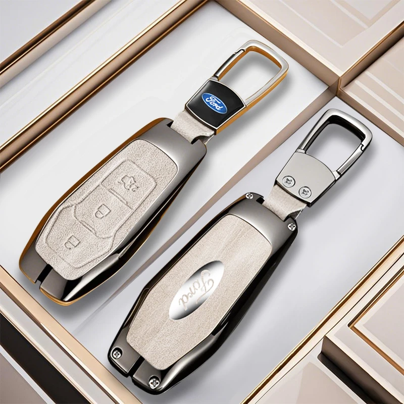 堡卫适用于13款蒙迪欧钥匙套福特2013年改装件汽车钥匙壳扣包男金