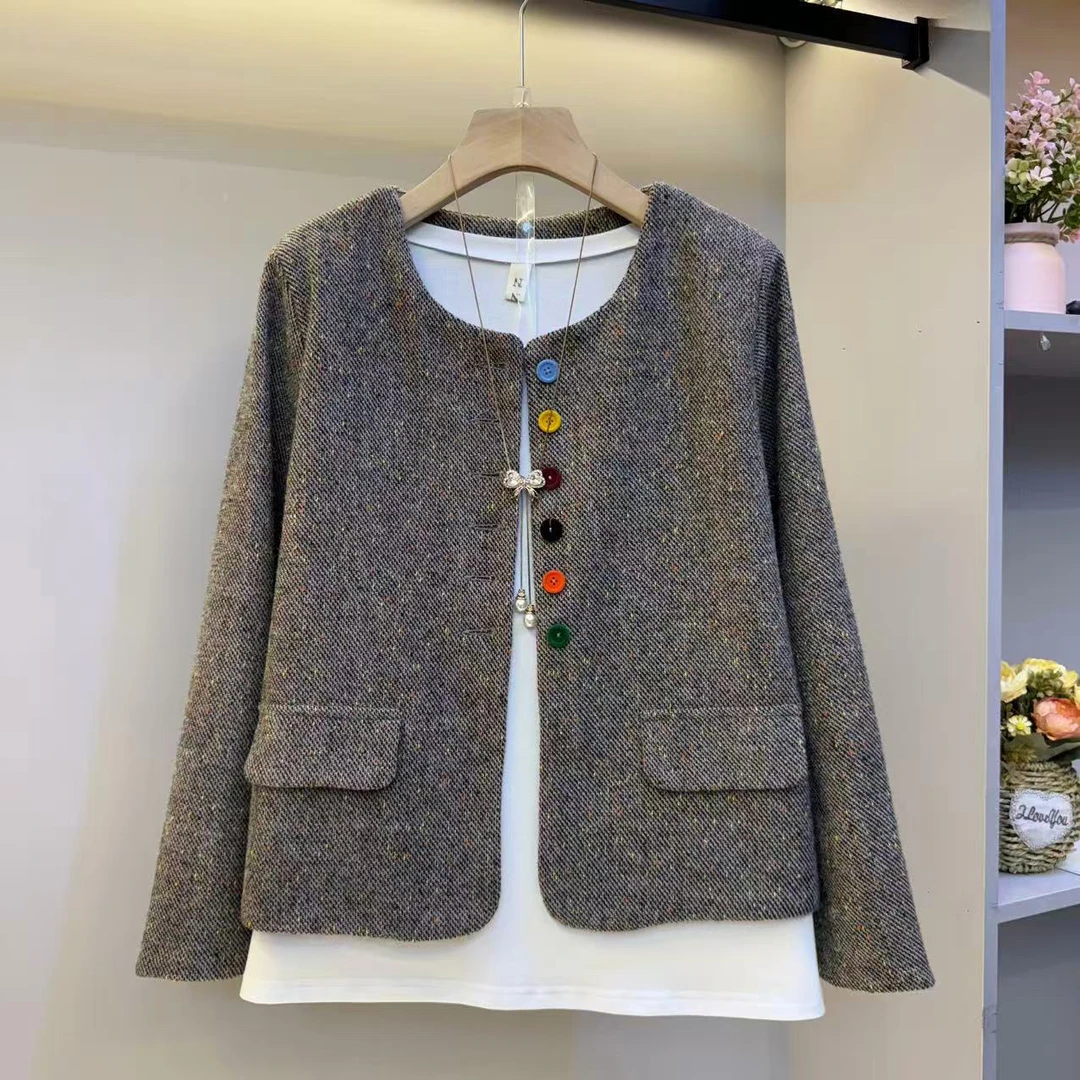 2025秋新款时尚大码女装高级感小香风外套