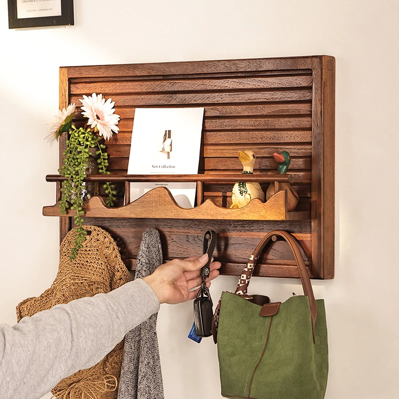 异丽实木电表箱盒遮挡箱电闸箱配电箱装饰画中式挂画置物架挂钩