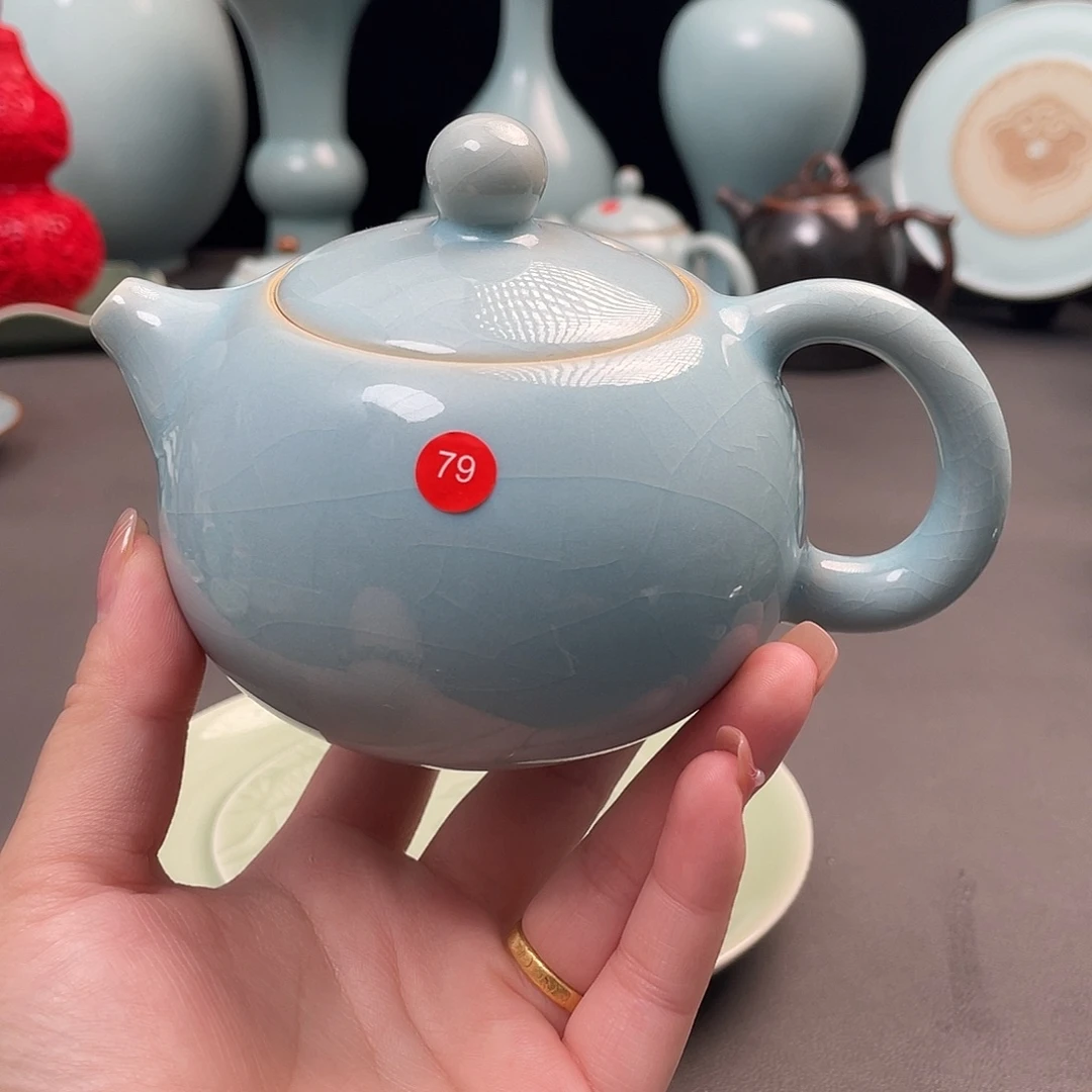瓷片天青倒烧西施壶简包装