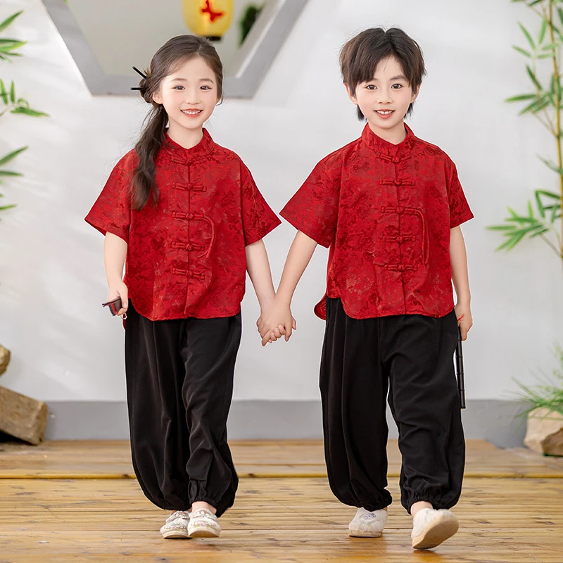 男童汉服新中式古装中国风唐装儿童六一演出服幼儿园服古风女童装