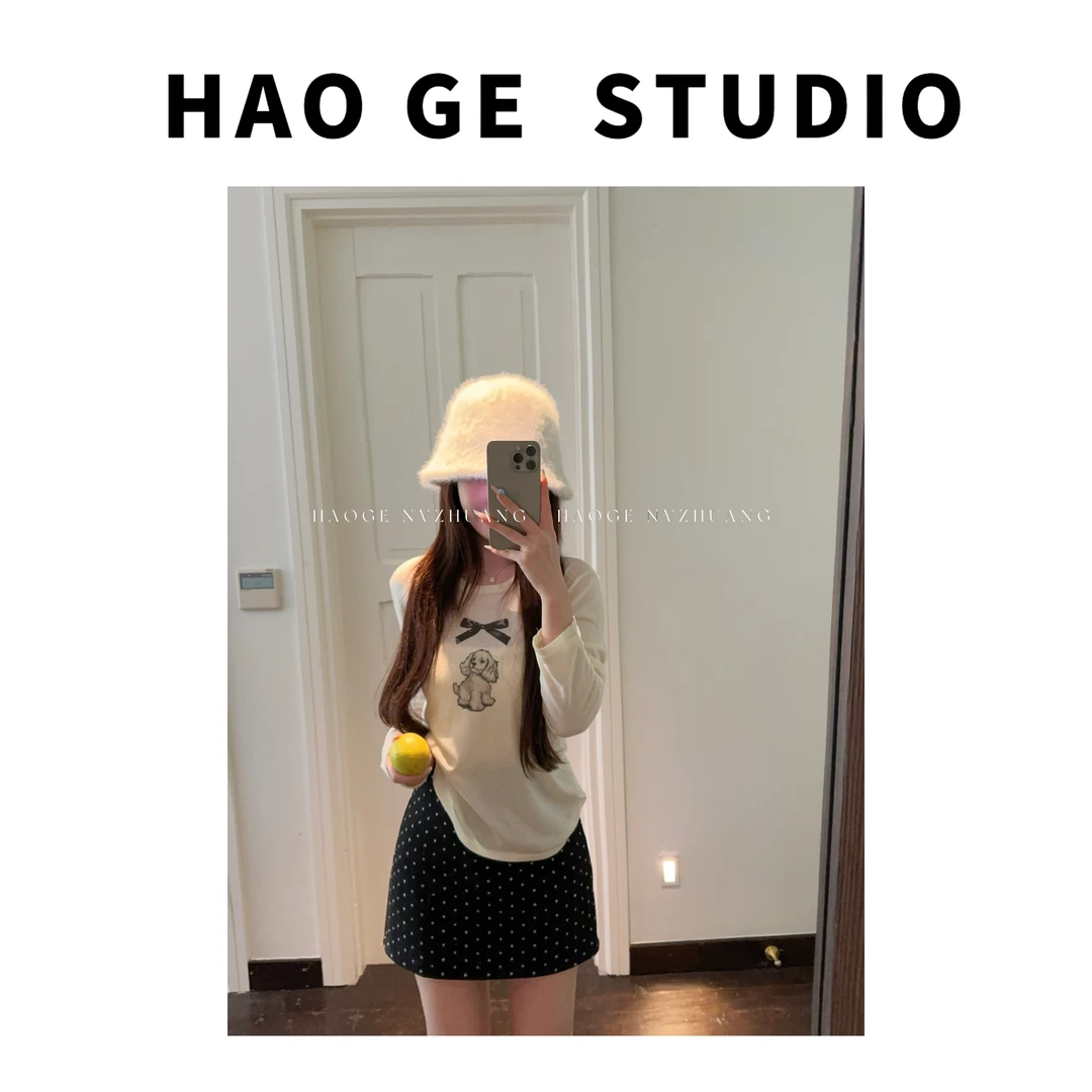 浩哥严选●蝴蝶结小狗HGQ5MY3651A毛衣预