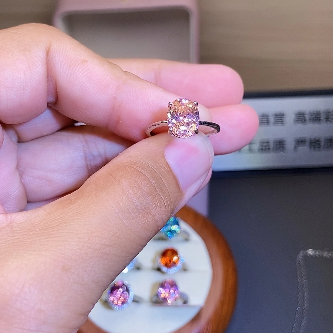银S925镶嵌戒指碧玺