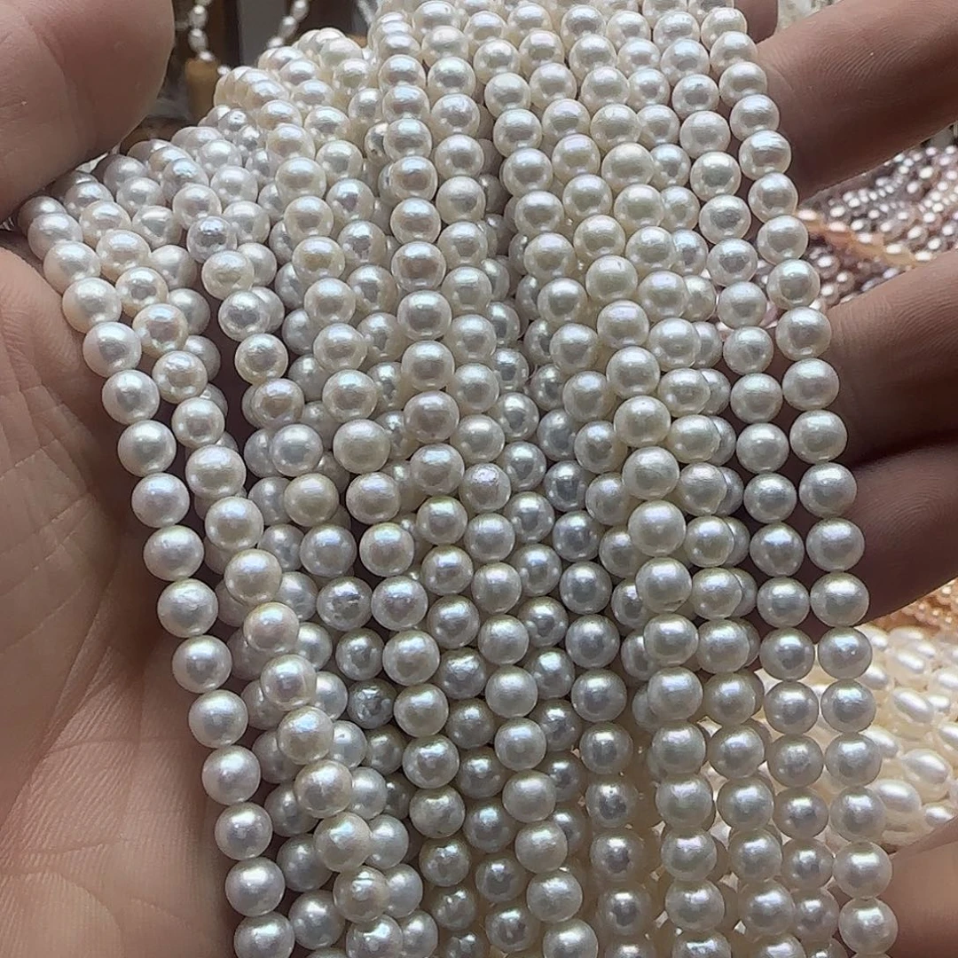 淡水珍珠半成品未镶嵌卡5.5正圆珍珠