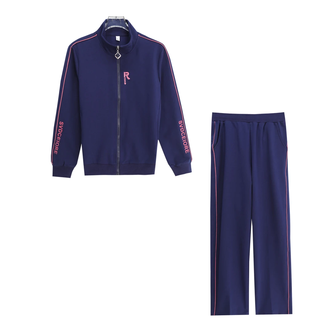 洋气立领纯色休闲上衣垂感舒适长裤套装S4684