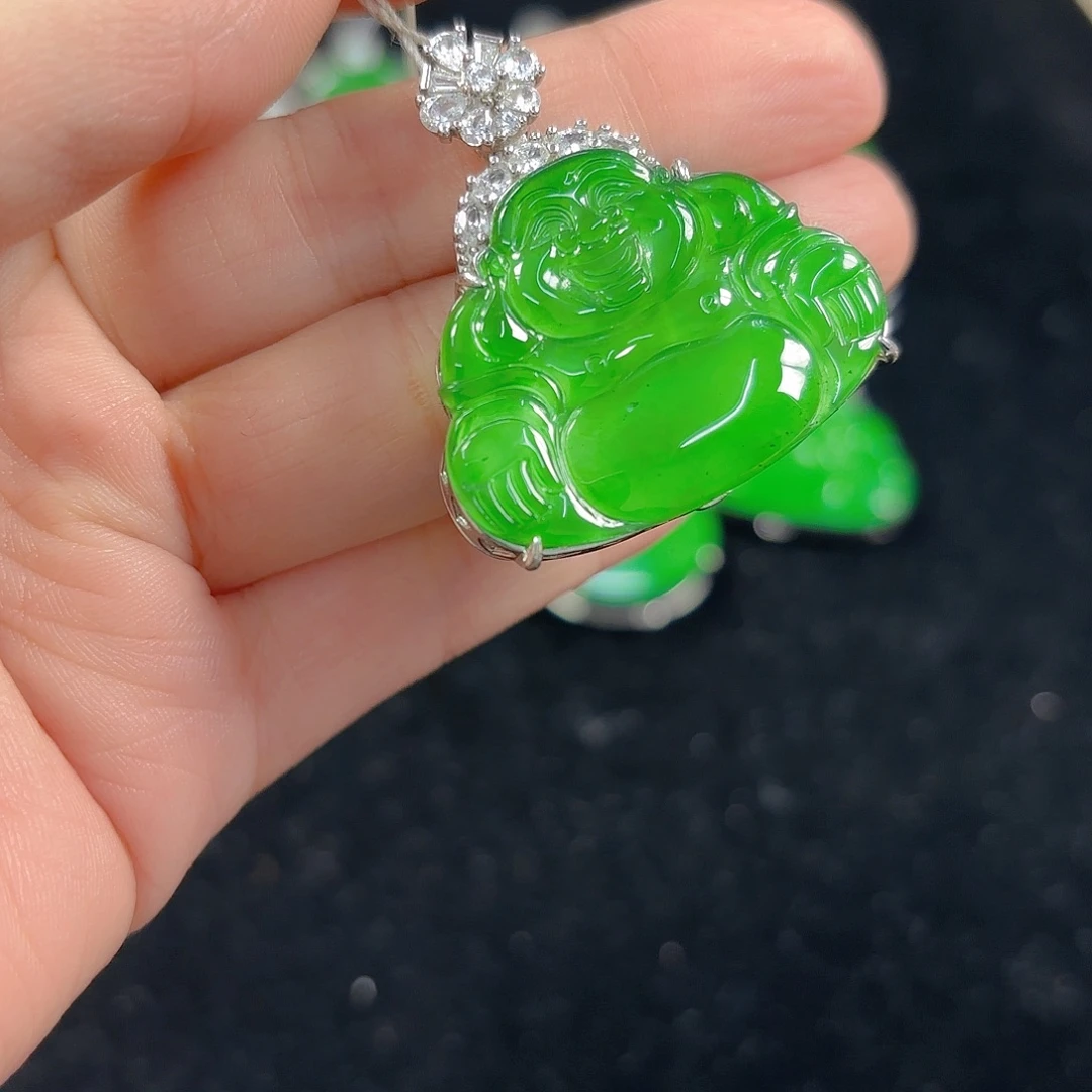 翡翠银S925镶嵌吊坠(不含链)