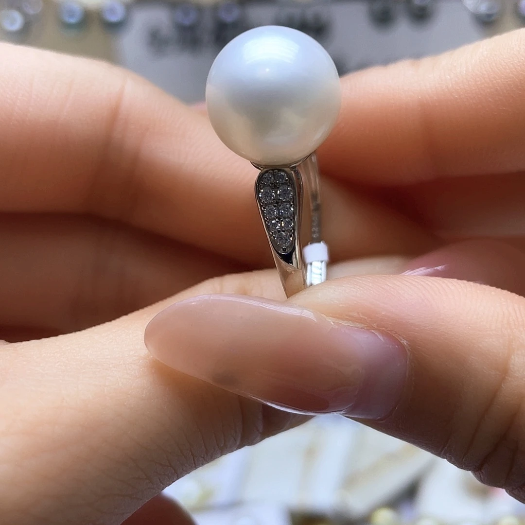 海水珍珠戒指银S925镶嵌