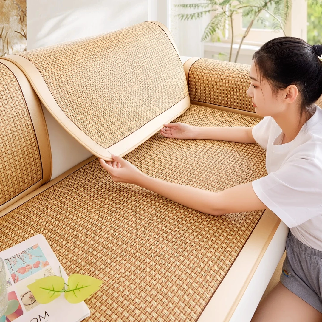 虹原风尚夏季藤席沙发垫夏用沙发凉席垫2025新款夏天固定防滑坐垫