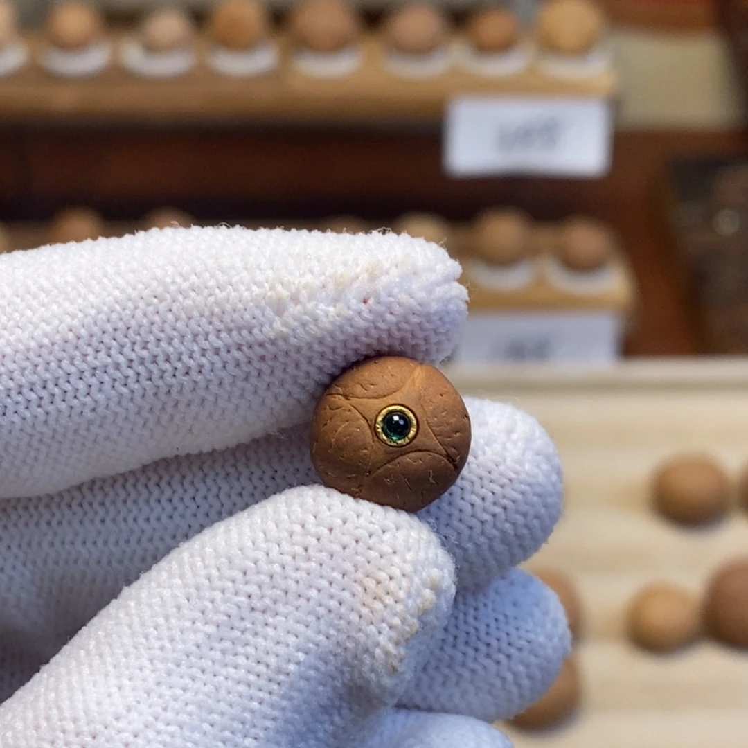 凤眼菩提吊坠24k金镶