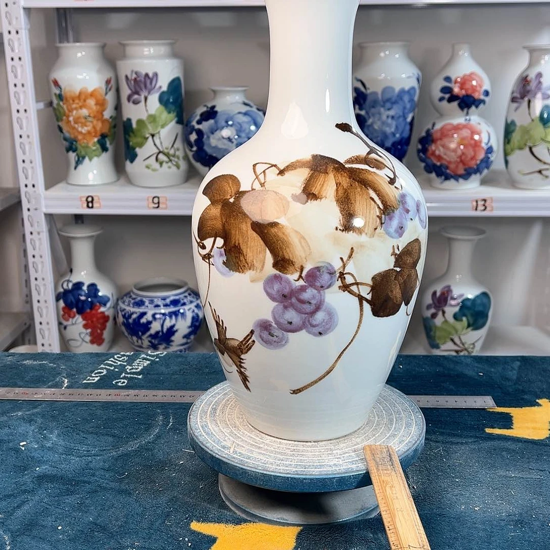 摆件景德镇陶瓷棒茶壶