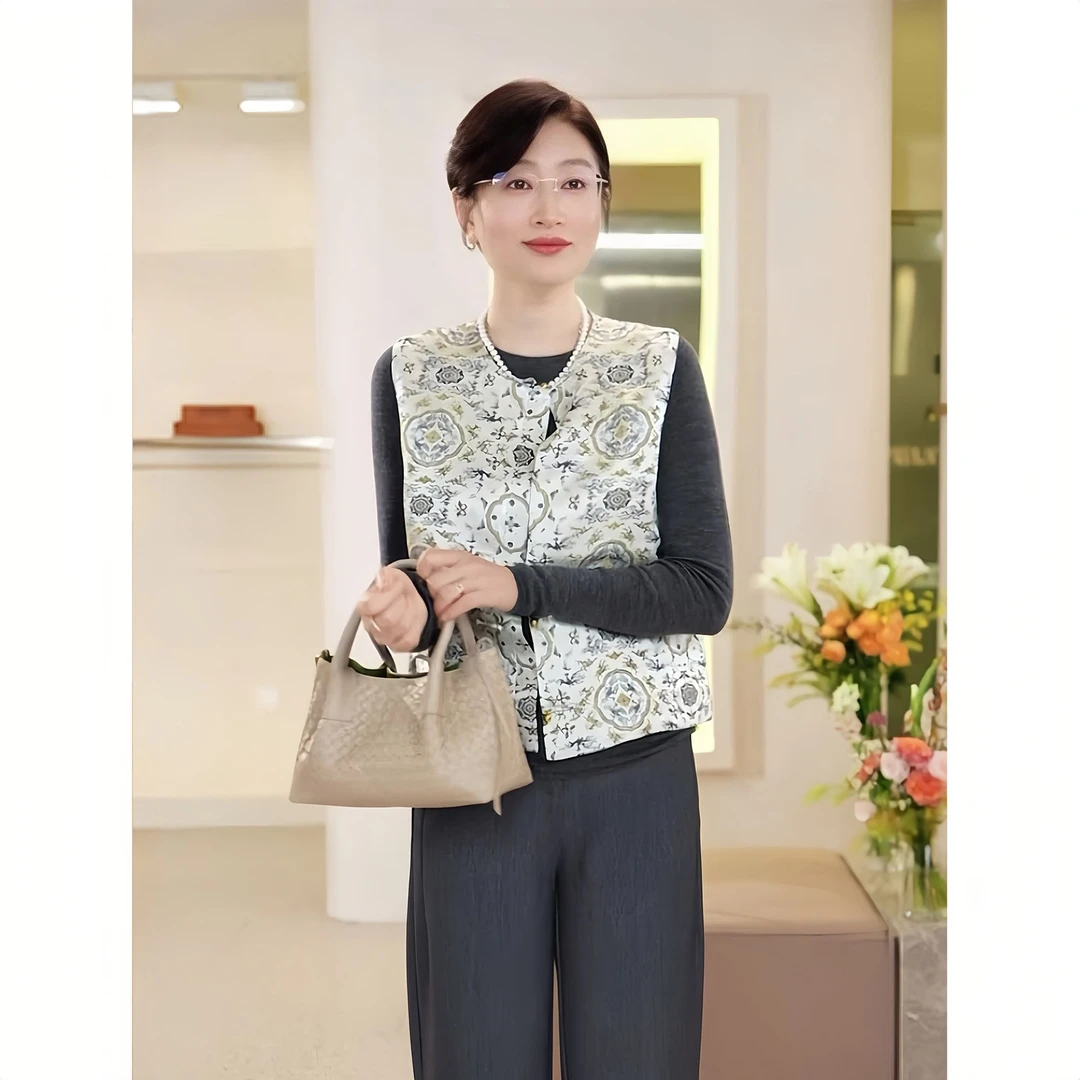 周希如 国风高定系【六合如意】非遗传承真丝宋锦新中式对襟马甲