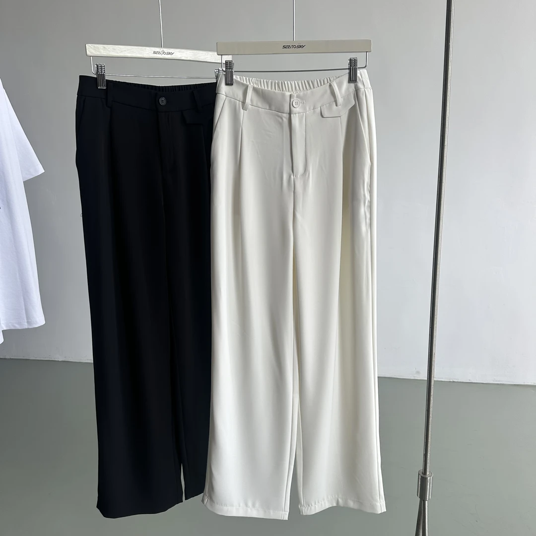 两色休闲裤女款阔腿裤