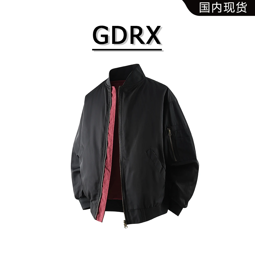 GDRX双面穿夹克男美式复古撞色外套春季新款高级感潮流百搭棒球领