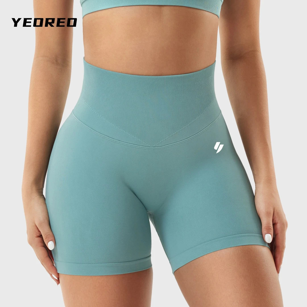 YEOREO无缝美臀撸铁专业体态训练短裤高腰收腹聚力显腰细强透气动