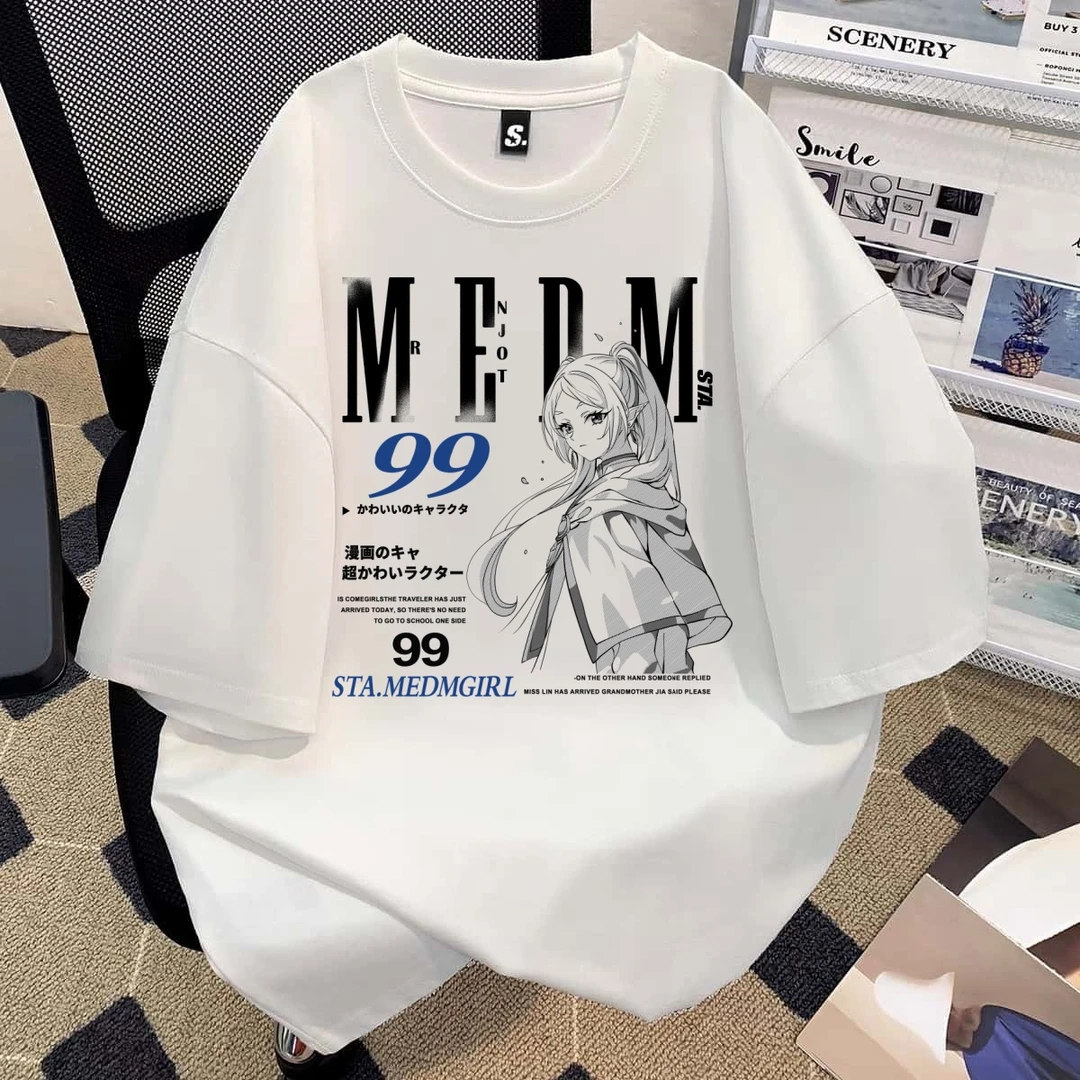 STA.MEDM联名日系漫画人物短袖t恤女男夏美式亚比风纯棉情侣上衣