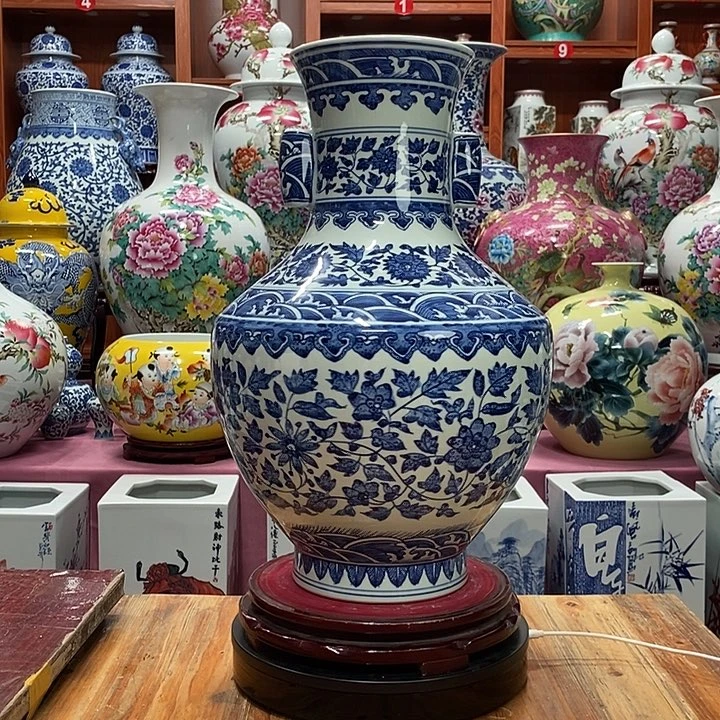景德镇陶瓷手工手绘花瓶摆件