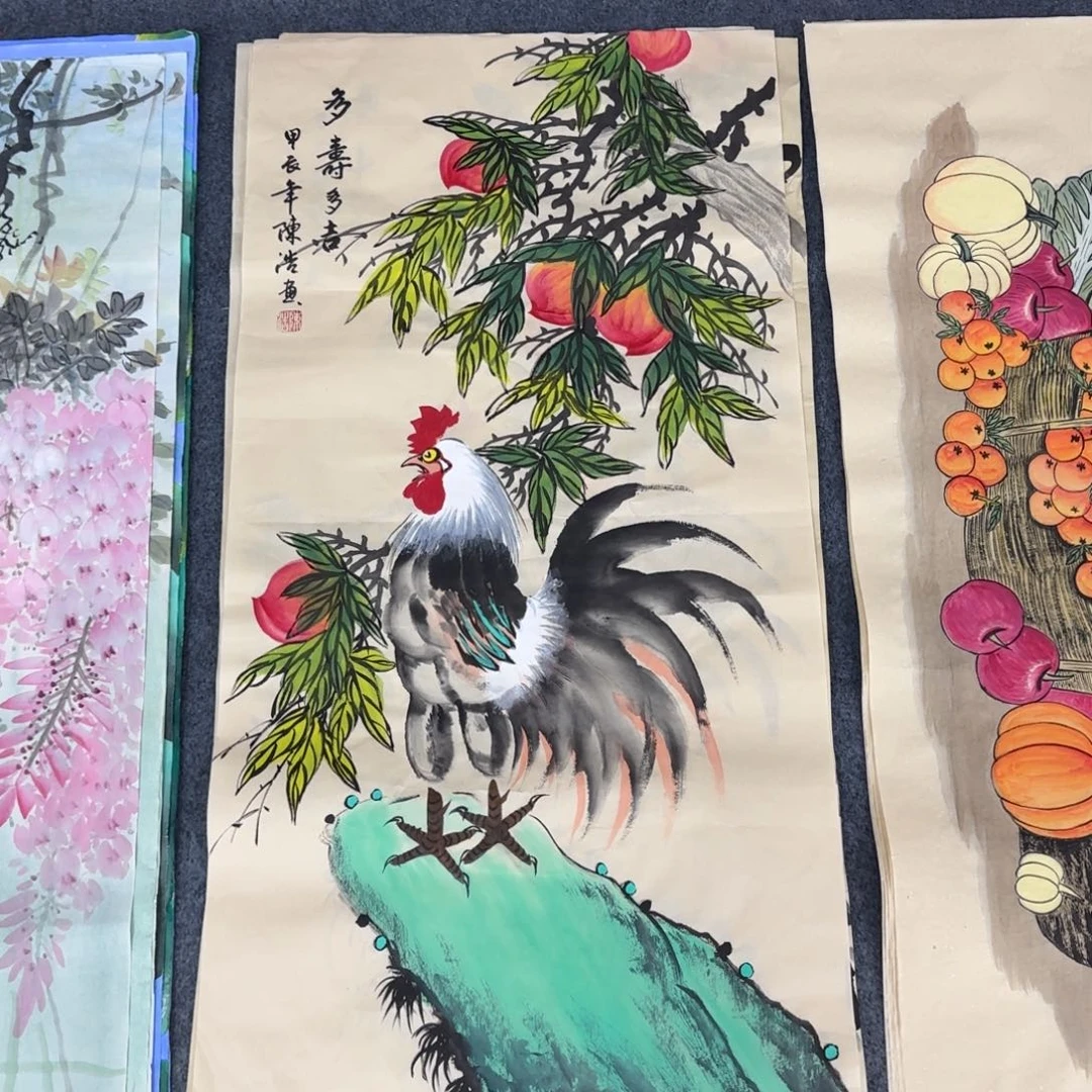 国画尺寸50X100手绘作品
