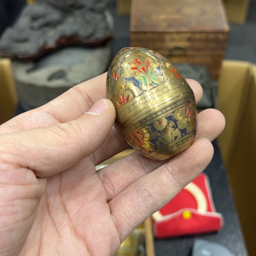 笑***风铜中古工艺品摆件