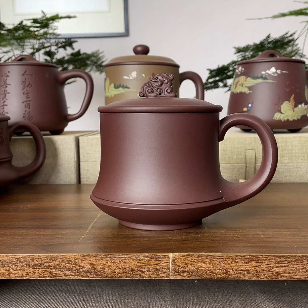 茶杯紫砂素杯一帆风顺400cc