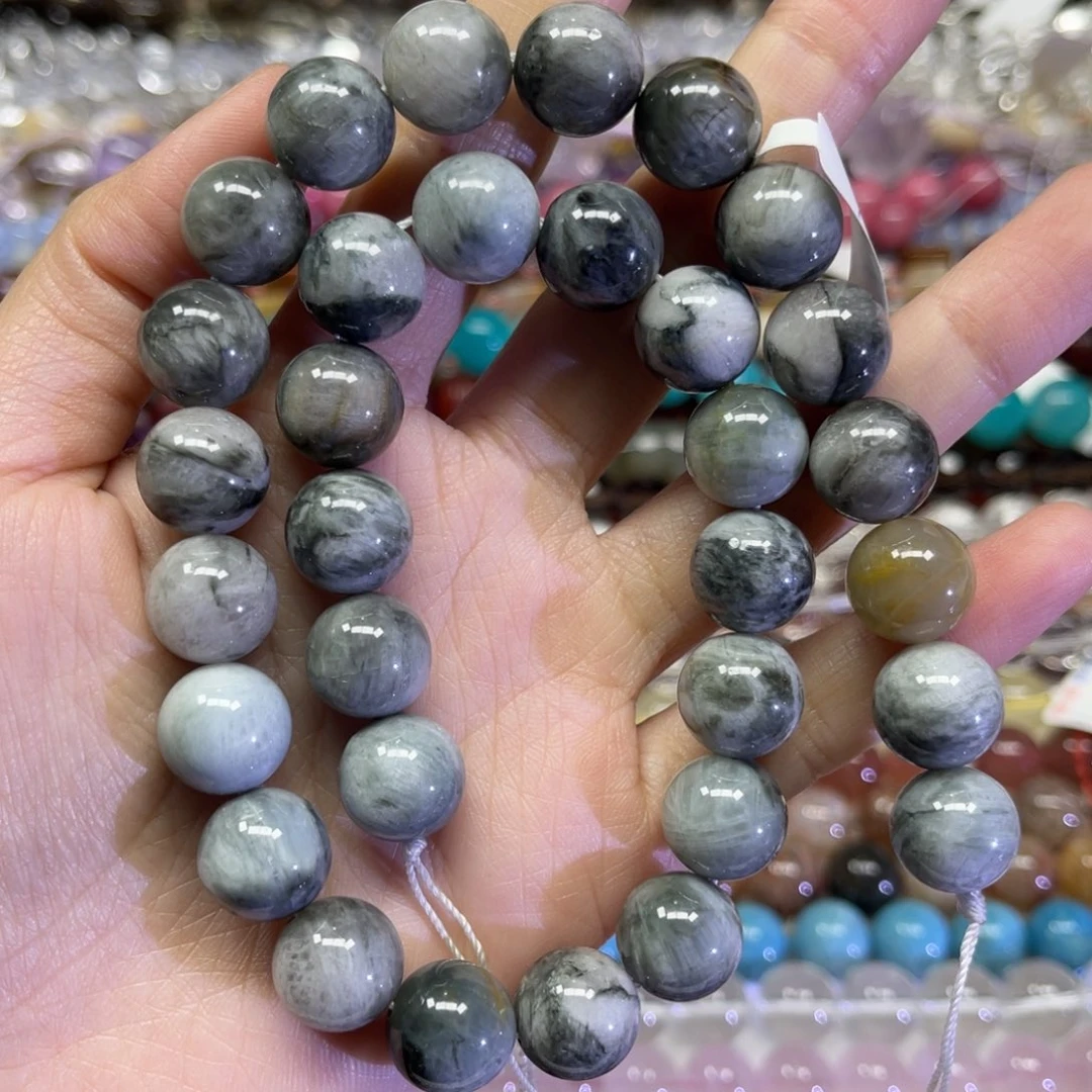 玛瑙/玉髓散珠天然鹰眼卡12.6长条38厘米