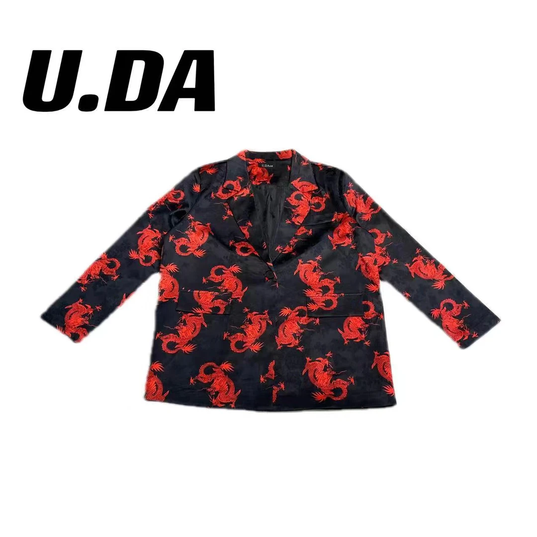 【时尚欧货】时尚百搭设计款新中式国潮复古休闲提花西服