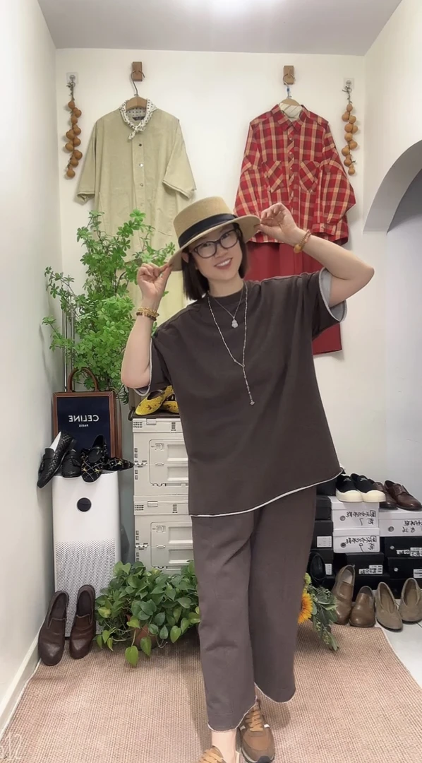 新思维原创设计自然卷边圈棉卫衣套装