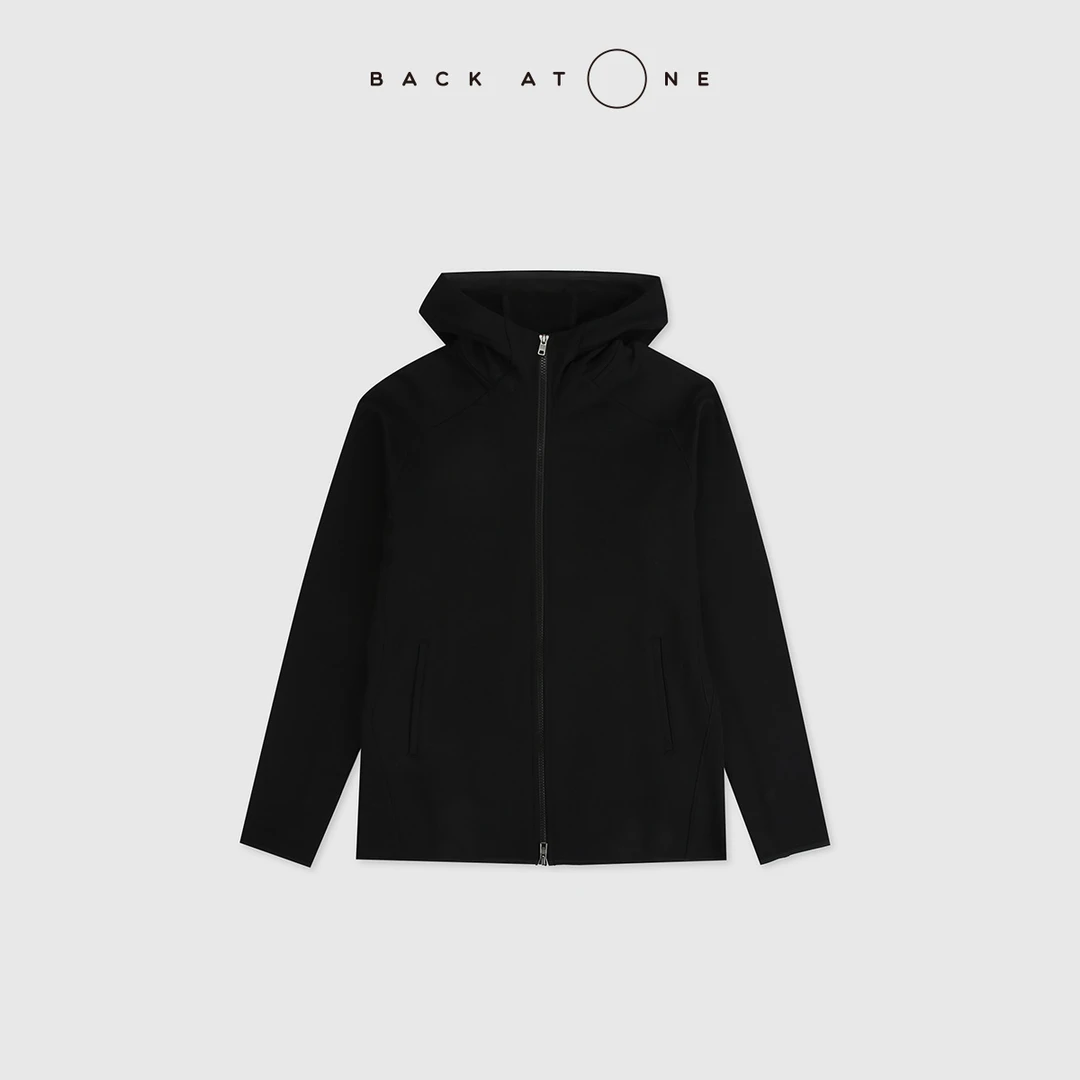BackAtOne “生命力”时髦休闲收身显瘦黑色连帽外套 BFS-1BS054B-K