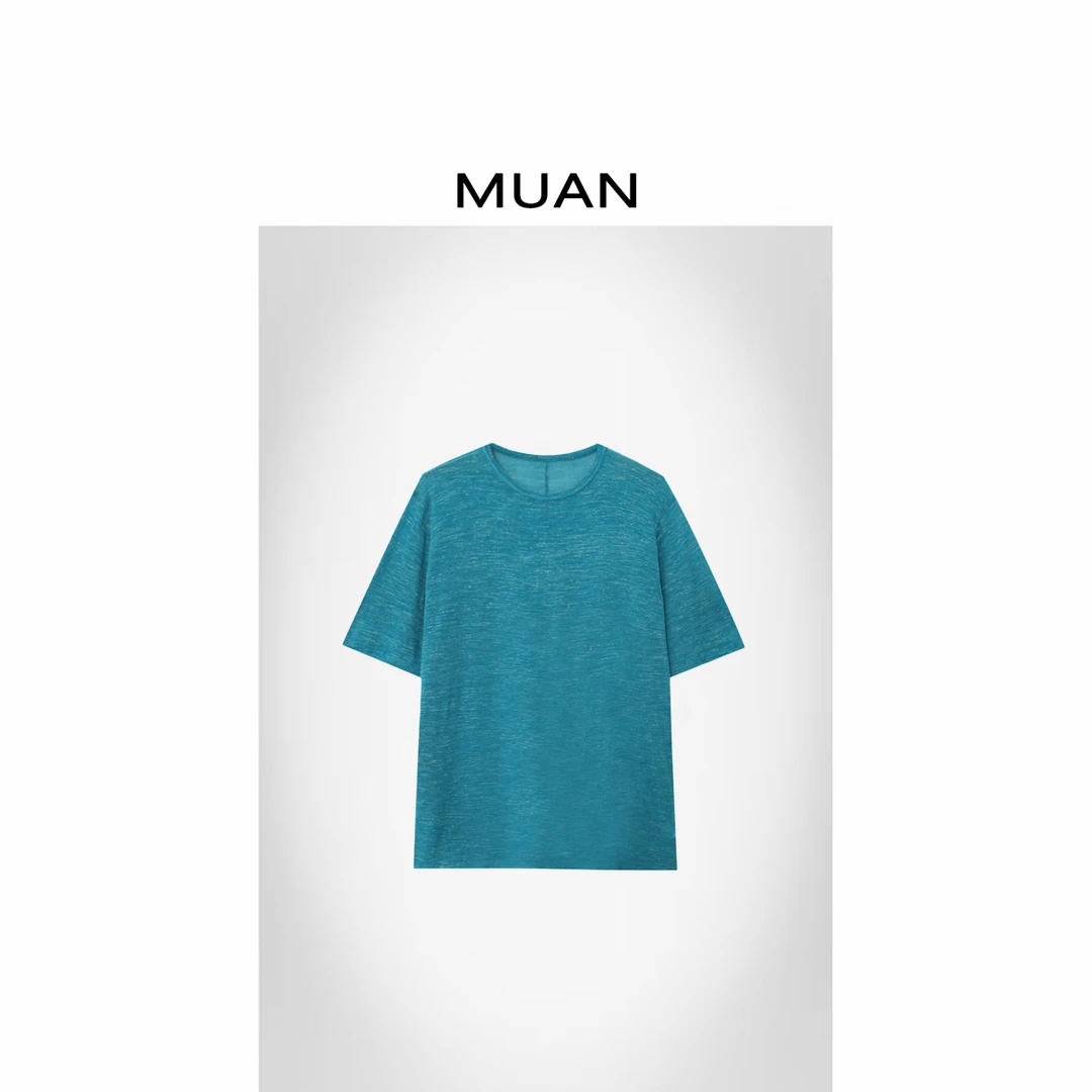 木岸MUAN:《贝加尔T》定制142克宽松亚麻百搭T恤上衣打底DG3-128